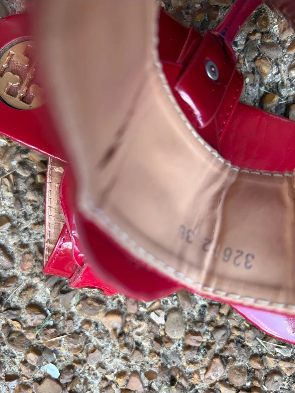 Tory Burch Bright Red Logo Thong Sandals